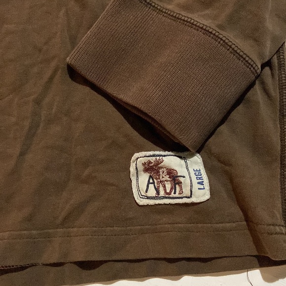 ABERCROMBIE AND FITCH MUSCLE LONG SLEEVE SHIRT BROWN LARGE - Picture 3 of 7